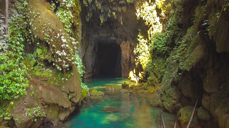 Chympe Cave in Meghalaya in Monsoon Chympe Cave in Meghalaya in Monsoon