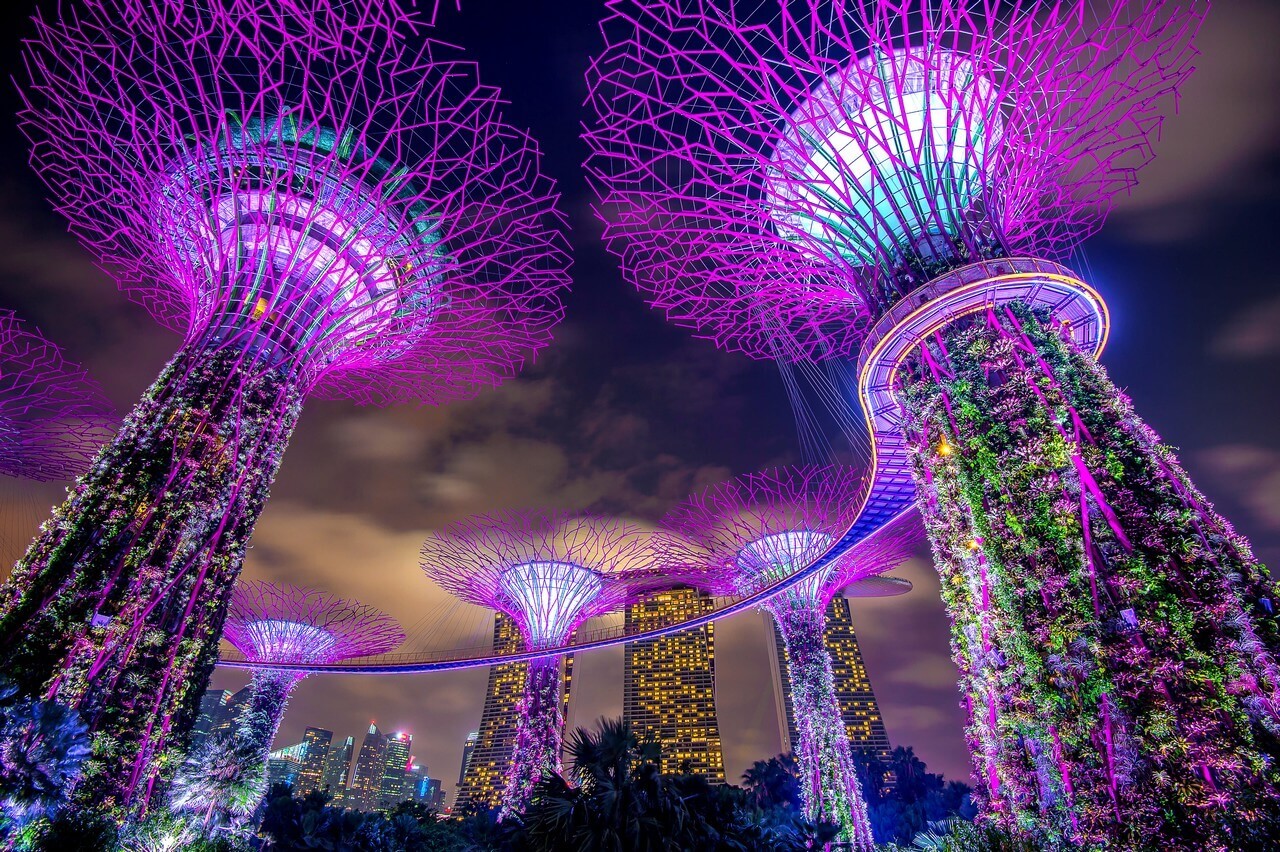 Singapore-Tour-cityscape-night Gardens by the Bay - Singapore Tour Packages